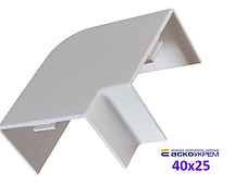 Кут плоский 40x25 мм для короба