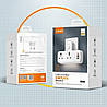Мережний фільтр перехідник LDNIO SC231І функція швидкого заряджання з нічником з USB на 2 розетки, фото 3