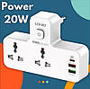Мережний фільтр перехідник LDNIO SC231І функція швидкого заряджання з нічником з USB на 2 розетки, фото 5