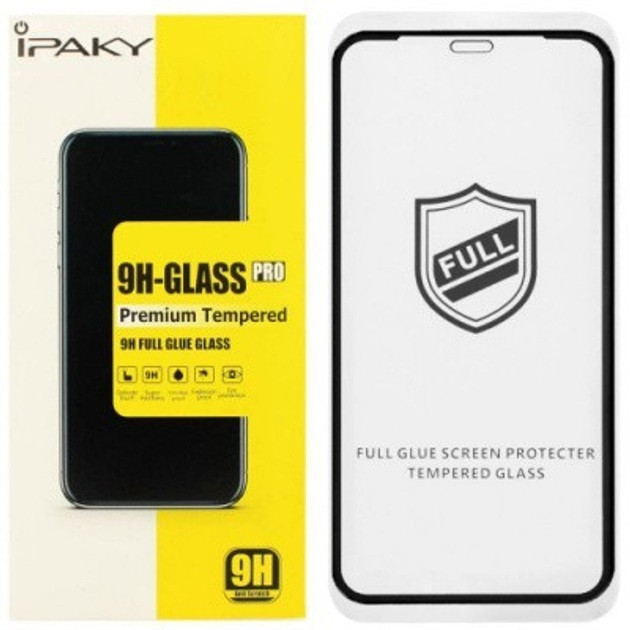 Захисне скло iPhone 12/12 Pro (6.1) black frame iPaky