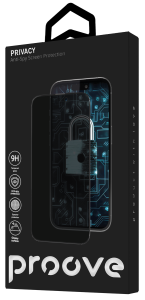 Захисне скло iPhone 13 Pro Max/14+ (6.7) black frame Proove Privacy