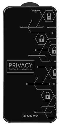 Захисне скло iPhone 13 Pro Max/14+ (6.7) black frame Proove Privacy, фото 3