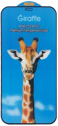 Захисне скло iPhone 13/13 Pro/14 (6.1) black frame Giraffe Antistatic, фото 3