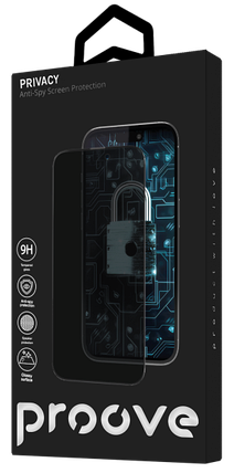 Захисне скло iPhone 14 Pro Max (6.7) black frame Proove Privacy, фото 1