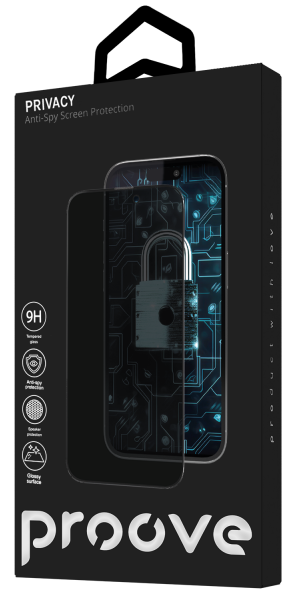Захисне скло iPhone 14 Pro Max (6.7) black frame Proove Privacy