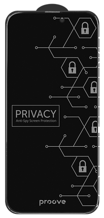 Захисне скло iPhone 14 Pro Max (6.7) black frame Proove Privacy, фото 3