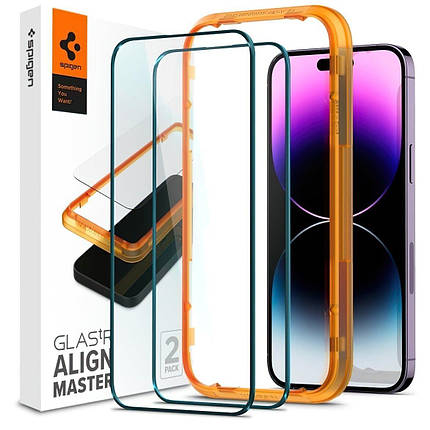 Захисне скло iphone 14 Pro Max Spigen Glas tR Align Master FC (2 Pack) Black, фото 1