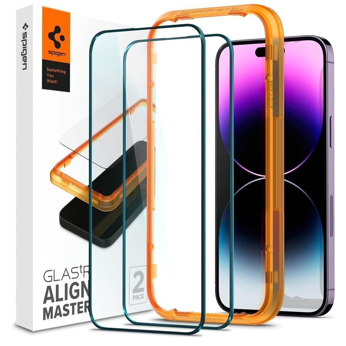 Захисне скло iphone 14 Pro Max Spigen Glas tR Align Master FC (2 Pack) Black