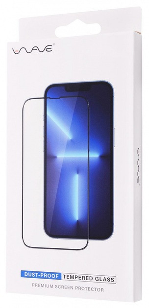 Захисне скло iPhone 14+ (6.7) black frame Wave Dust-Proof