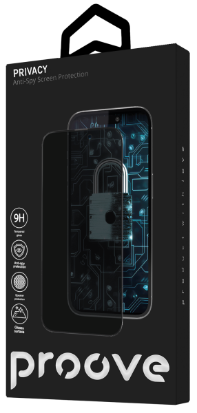 Захисне скло iPhone 15 Pro Max (6.7) black frame Proove Privacy