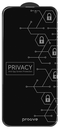 Захисне скло iPhone 15 Pro Max (6.7) black frame Proove Privacy, фото 3