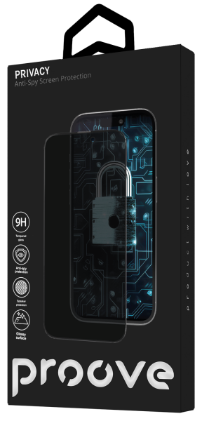 Захисне скло iPhone 16 Pro (6.3) black frame Proove Privacy