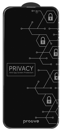 Захисне скло iPhone 16 Pro (6.3) black frame Proove Privacy, фото 3