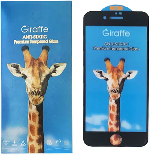 Захисне скло iPhone 7/8/SE2020 black frame Giraffe Antistatic, фото 1