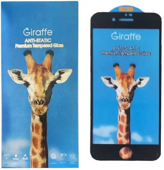 Захисне скло iPhone 7/8/SE2020 black frame Giraffe Antistatic