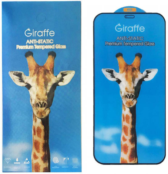 Захисне скло iPhone XR/11 black frame Giraffe Antistatic