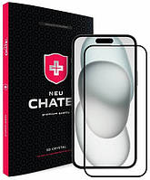 Захисне скло iPhone 14 Pro/15 +NEU Chatel Corning Gorilla Glass with Mesh Front Black