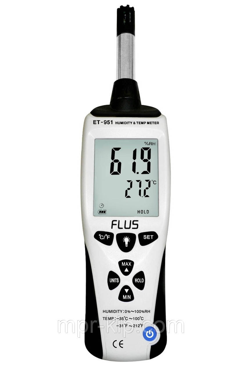 Професійний термогігрометр Flus ET-951 (0-100%; від -35 °C до +100 °C) DEW