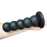 Чорна анальна пробка з 5 кульок, Стимулятор ануса на присосці 19 см, Піраміда для анального сексу та фістингу,, фото 6