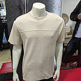 Базова чоловіча футболка однотонна беж оверсайз, фото 5