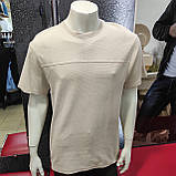 Базова чоловіча футболка однотонна беж оверсайз, фото 6