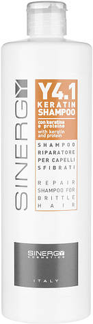 Шампунь для реконструкції пошкодженого волосся з кератином Y4.1 Sinergy, 500 мл (8033745721345), фото 1