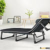 Розкладне ліжко (розкладачка) з подушкою LEOBRO Темна смужка (FB-S02-PM) для будинку кемпінгу потужна, фото 2