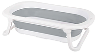 Дитяча складана ванна FreeON foldable Grey-White для комфортного купання з народження малюка з термопоказачем