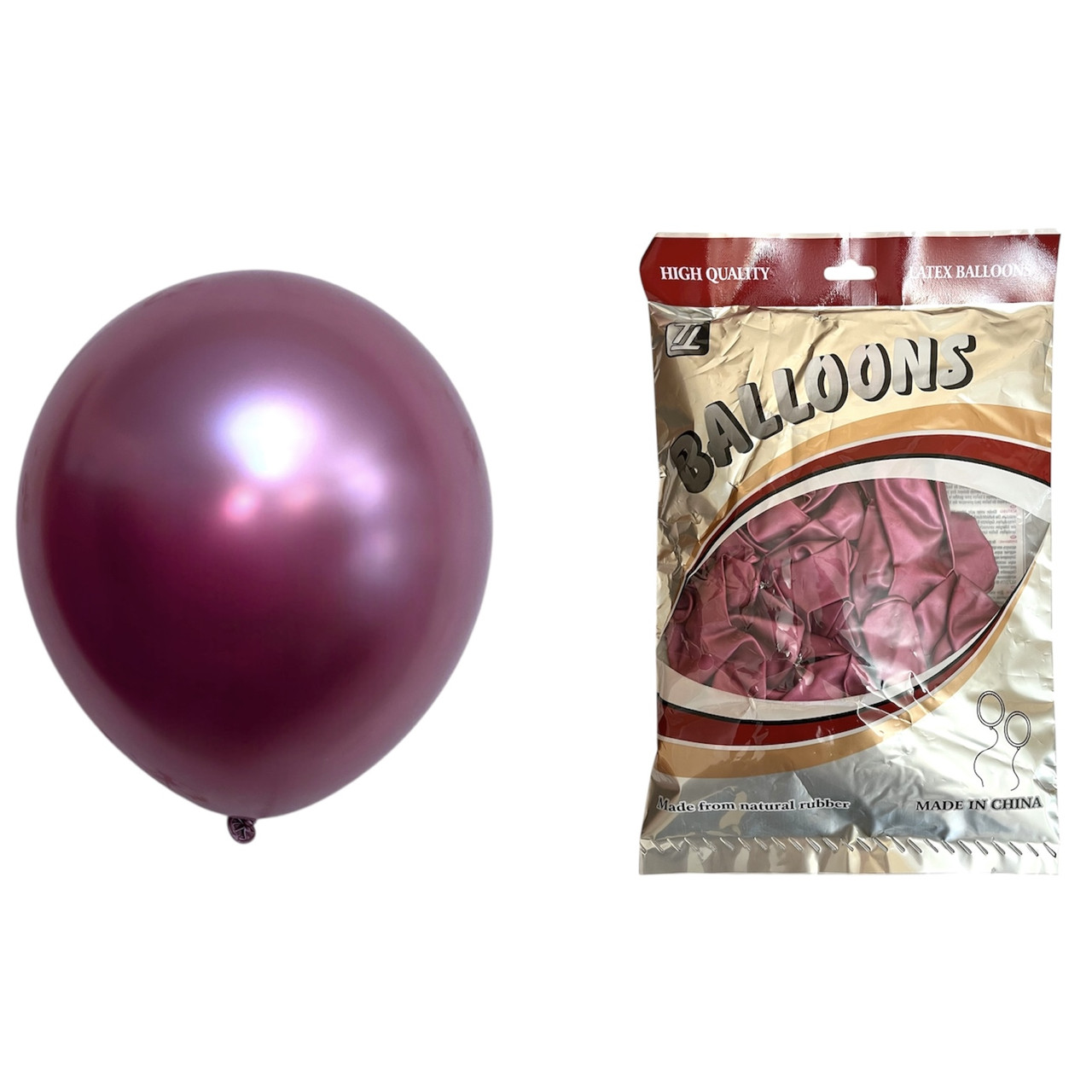 Повітряні кулі хром пурпурний 12" TT (TONGTAI), 50 штук