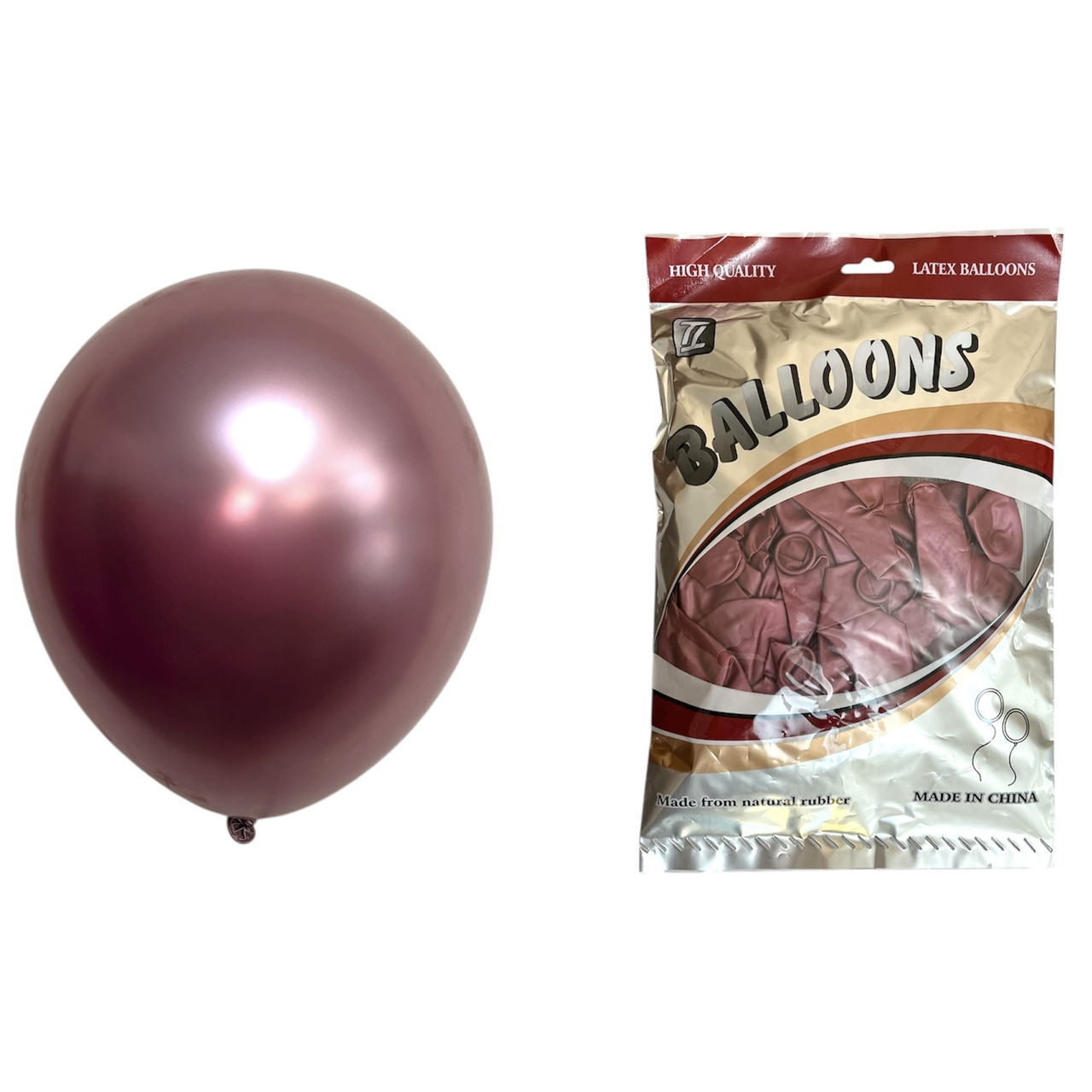 Повітряні кулі хром червоний 12" TT (TONGTAI), 50 штук