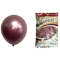 Повітряні кулі хром червоний 12" TT (TONGTAI), 50 штук