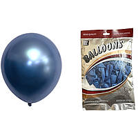 Повітряні кулі хром синій 12" TT (TONGTAI), 50 штук
