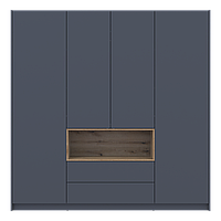 Шафа для одягу з нішою Doros Дейл 206х52х220 см Графіт/Дуб евок (DRS-011283)