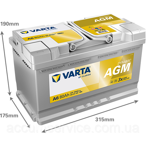 Акумулятор VARTA DYNAMIC AGM 580 901 080 A6