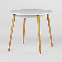 Обідній стіл круглий LION Маямі-1 дерев'яні ніжки Німфея Альба (LION-041002)