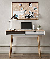 Письмовий стіл LION Сканді-1 Німфея Альба (білий)/Дуб Артизан (стільниця) (LION-041394)