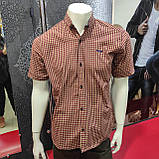 Сорочка чоловіча картата короткий рукав 2XL коричнева, фото 2