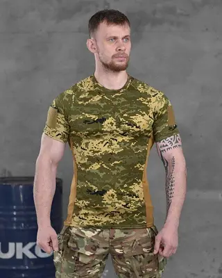 Футболка піксель вставки кайот з гербом 50р