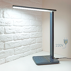 Світлодіодна настільна LED лампа Ardero DE1735 ARD 16W 2700К-6500K 1000Lm (Feron) 180х138х400мм потужна яскрава сіра