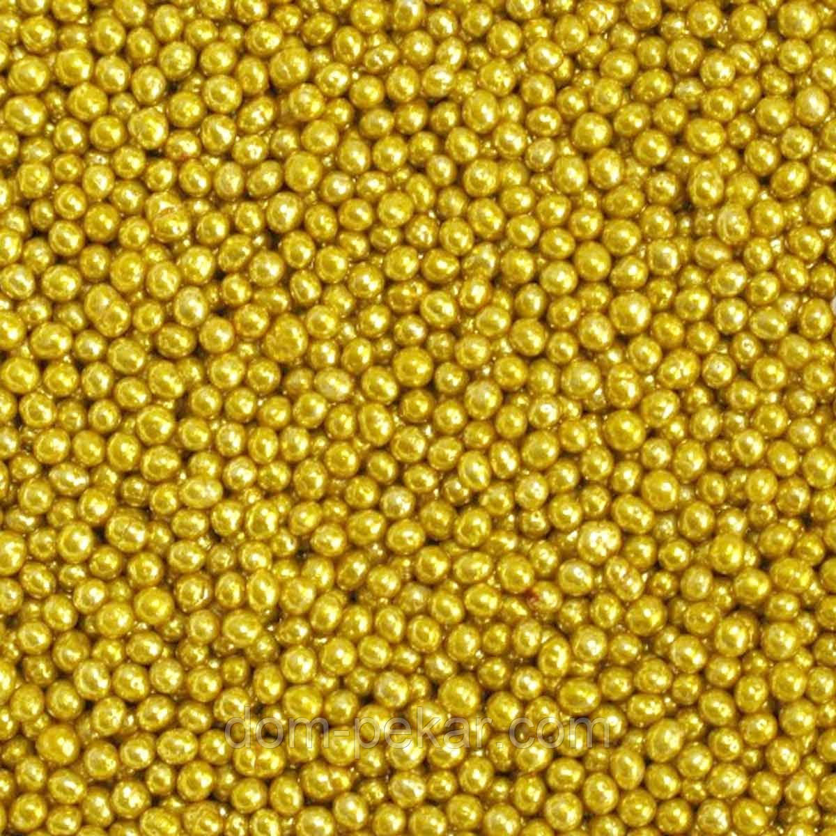 Бусинки цукрові Золоті 3 мм (10 г)