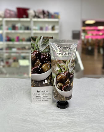 Крем для рук з екстрактом оливи FarmStay Visible Difference Olive Hand Cream 100мл, фото 3