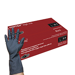 L Рукавички HOFFEN латексні нестерильні неопудрені 25 пар Чорні