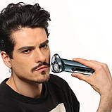 Електробритва роторна VGR V-310 акумуляторна з дисплеєм водонепроникний триммер для бороди дорожній, фото 6