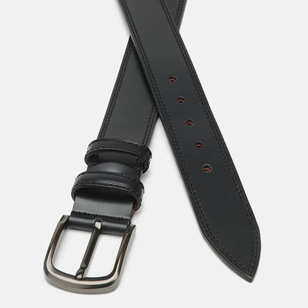 Чоловічий шкіряний ремінь Borsa Leather Cv1mb24 чорний, фото 2
