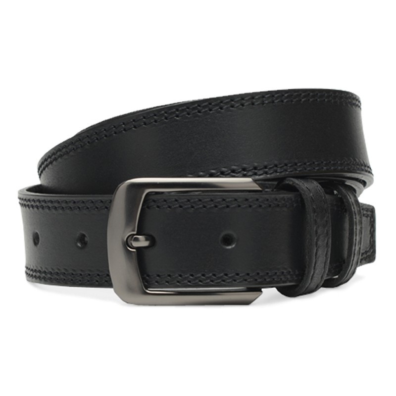 Чоловічий шкіряний ремінь Borsa Leather Cv1mb15-115 чорний