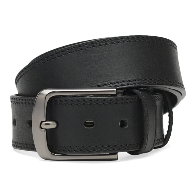Чоловічий шкіряний ремінь Borsa Leather Cv1mb20-125 чорний