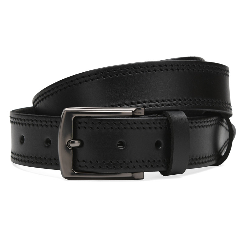 Чоловічий шкіряний ремінь Borsa Leather Cv1gnn18 чорний