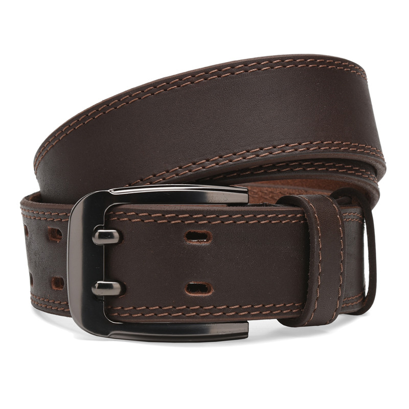 Чоловічий шкіряний ремінь Borsa Leather Cv1gnn28-115 коричневий