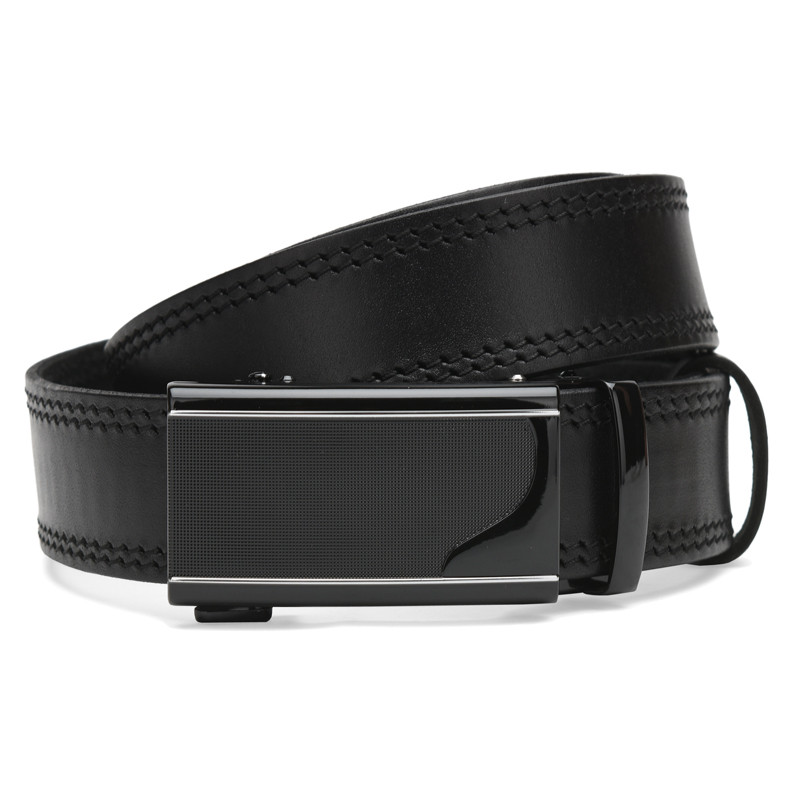 Чоловічий шкіряний ремінь Borsa Leather Cv1gnn21-125 чорний