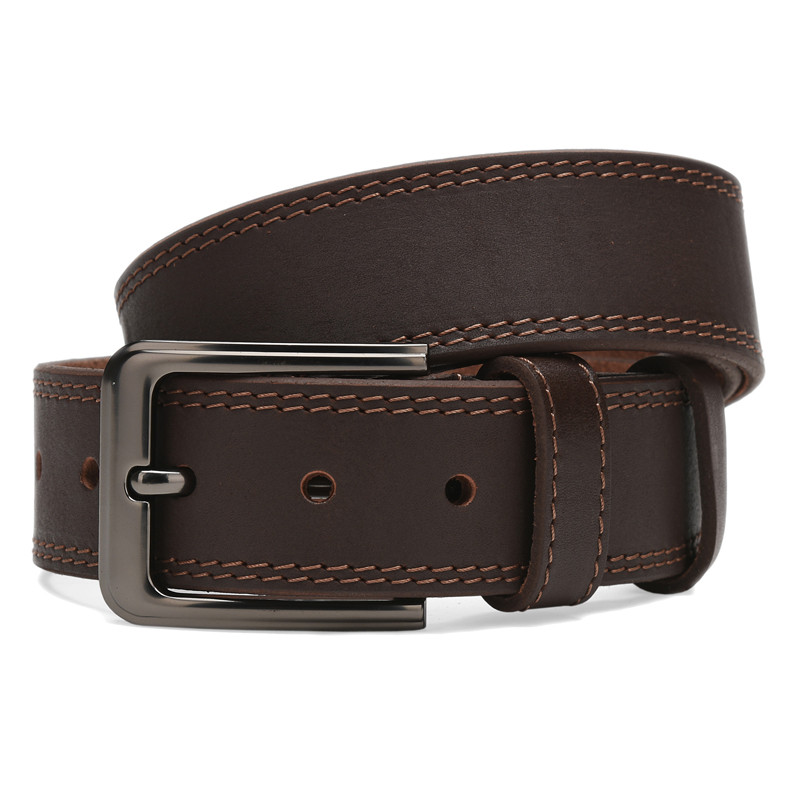 Чоловічий шкіряний ремінь Borsa Leather Cv1gnn6-125 коричневий